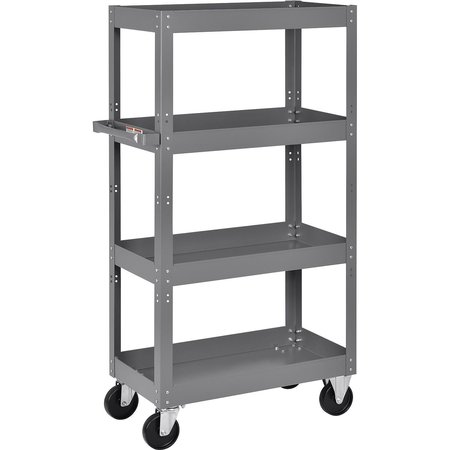 GLOBAL INDUSTRIAL Multi-Level Steel Shelf Truck, 4 Shelves, 800 Lb. Capacity, 30L x 16W x 60H 988831